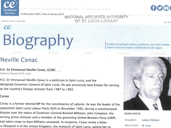 Caribbean Elections Biography Neville Cenac